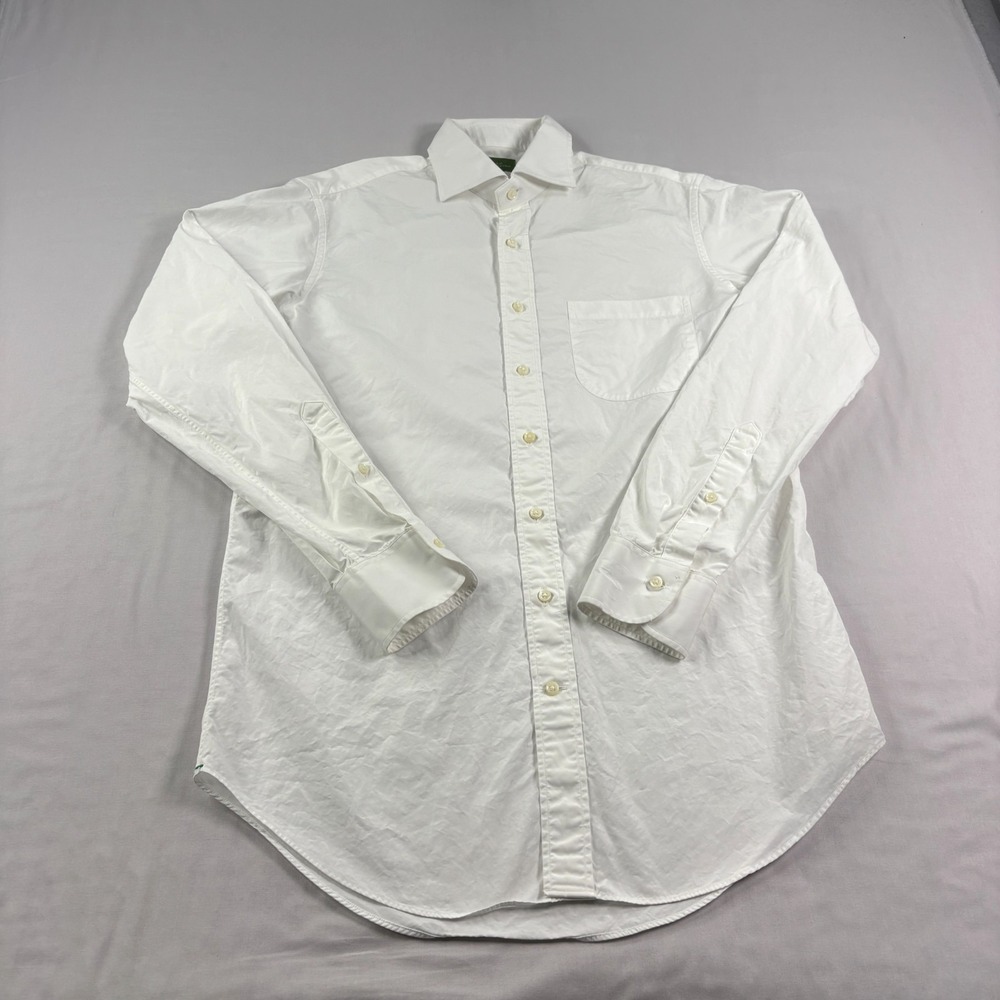 Sid Mashburn Shirt Mens 15 34 White Button Up Long Sleeve Formal Casual Cotton